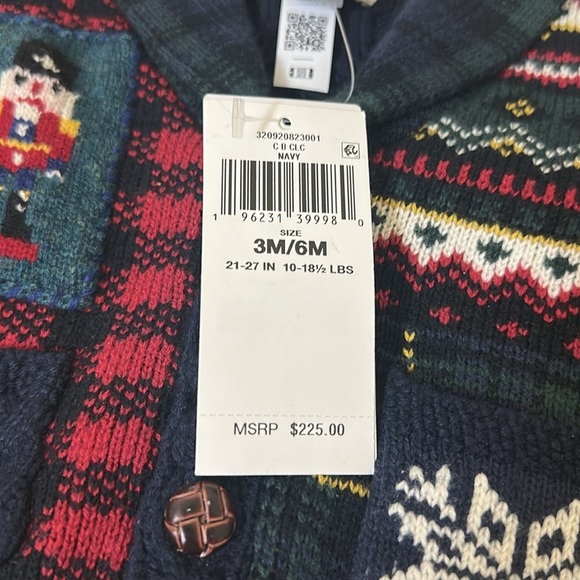 NWT Ralph Lauren Baby Boy's Patchwork Christmas Nutcracker Cardigan 3-6 Months - Picture 3 of 8